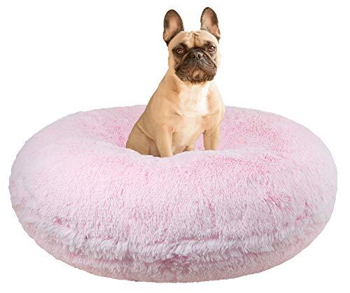 Bessie and Barnie Signature Bubble Gum Luxury Shag Extra Plush Faux Fur Bagel Pet / Dog Bed (Multiple Sizes), L - 42\\\