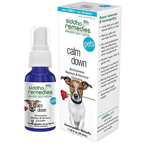 Siddha Remedies Calm Down for Pets | Natural Homeopathic Remedy Calms Dogs, Cats, Furry Pets | Naturally Calms Excitable, Restless Pets in Stormy Weather | Supports Stronger Health