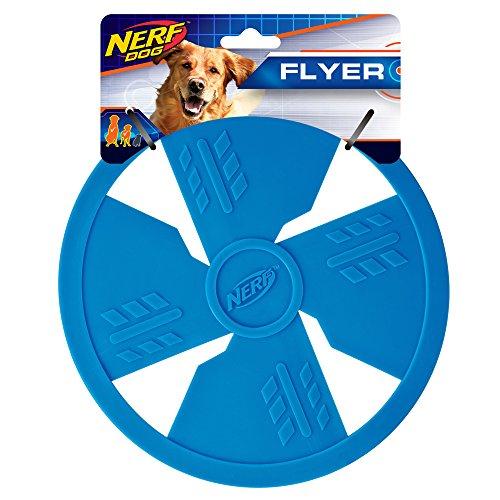 Nerf Dog Classic Flyer Dog Toy, Flying Disc, Lightweight, Durable And Water Resistant, Great For Beach And Pool, 6.5 Inch Diameter, For Medium/Large Breeds, Single Unit, Blue