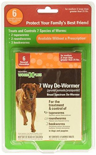 SENTRY Worm X Plus 7 Way DeWormer Large Dogs (6 count) Package may vary