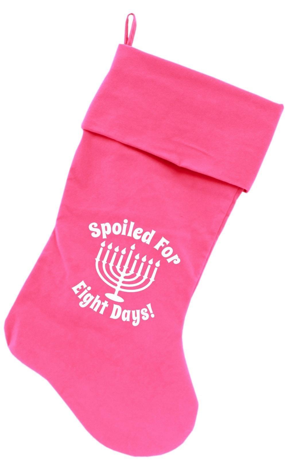 Mirage Pet Products Spoiled for Days Screen Print Velvet Pink christmas Stocking