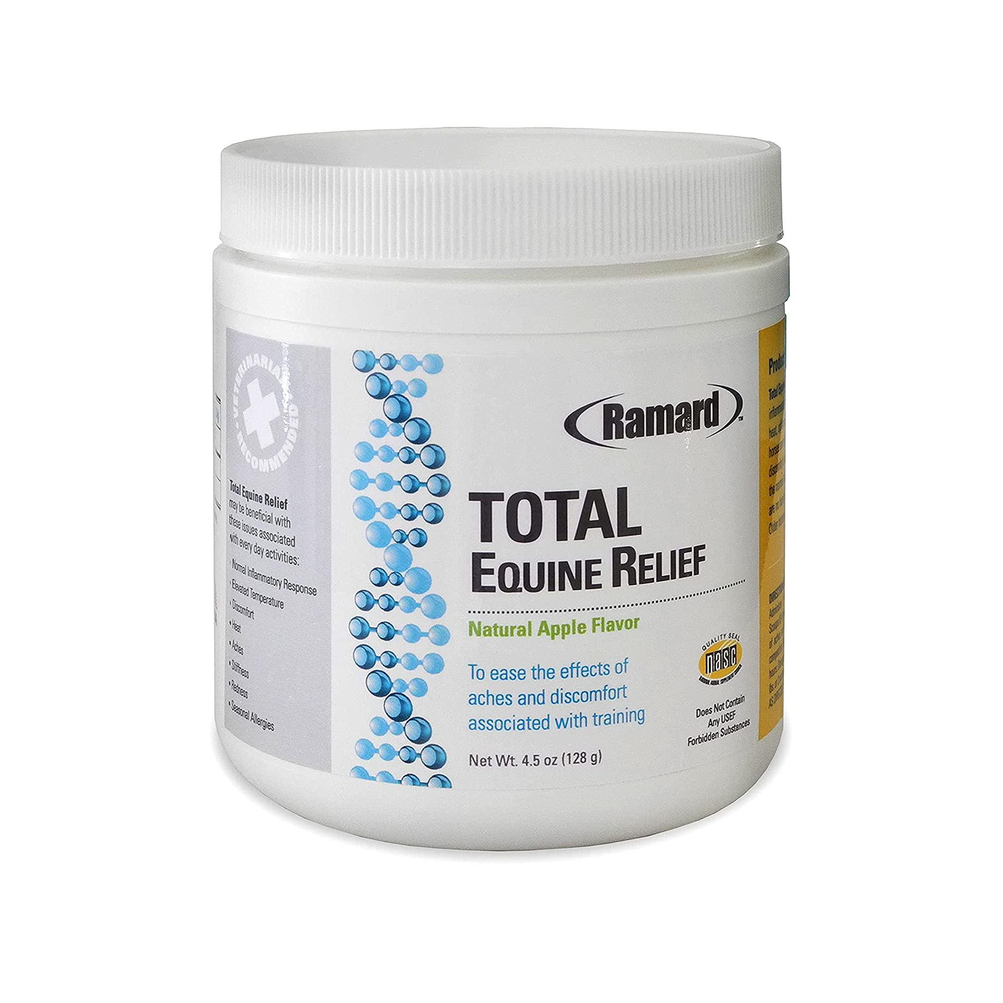 Ramard Total Equine Relief - Total Equine Supplement to Care for Joint & Tendon Health, Horse Feed to Address Swelling & Discomfort, Supplement for Horses\\\' Performance, 1 Jar Apple Flavor (4.5 oz).