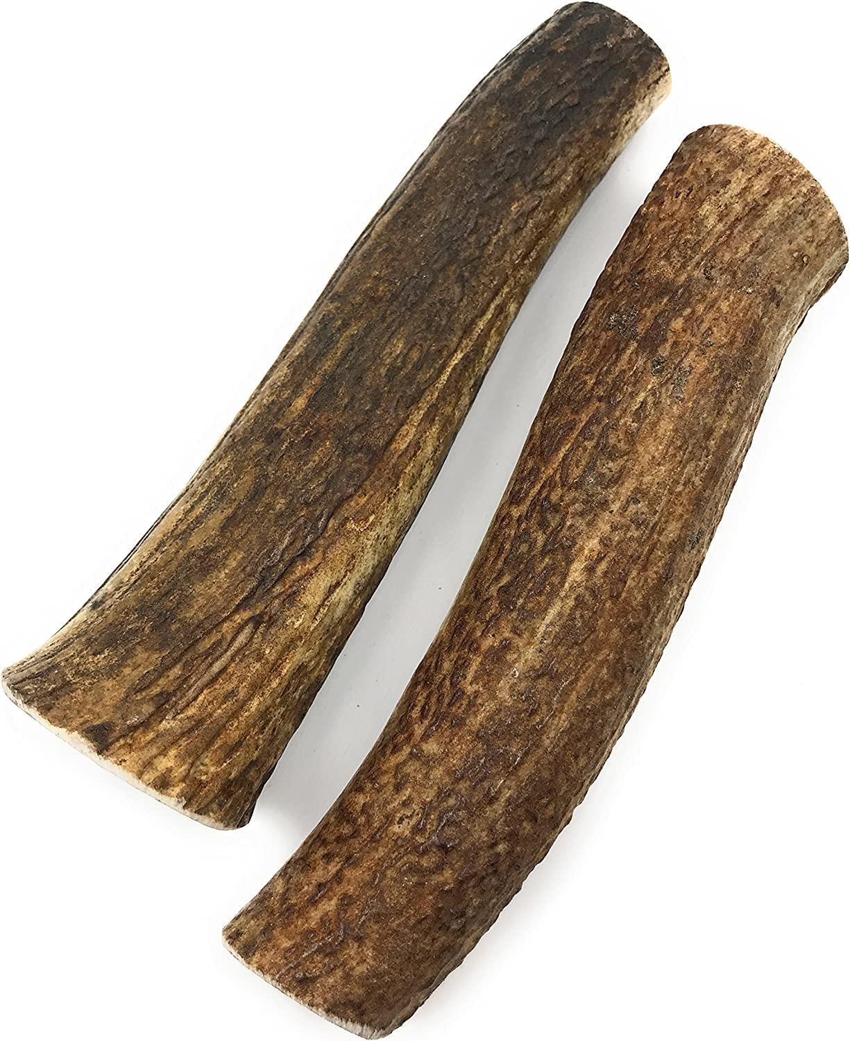 Elk Antlers for Dogs - Grade A, Naturally Shed Antlers | Long Lasting Dog Bones for Aggressive Chewers & Teething Puppies | All Breeds Chew Toy USA Made & Veteran Owned | Large: 7 Whole Elk, 2-Pack