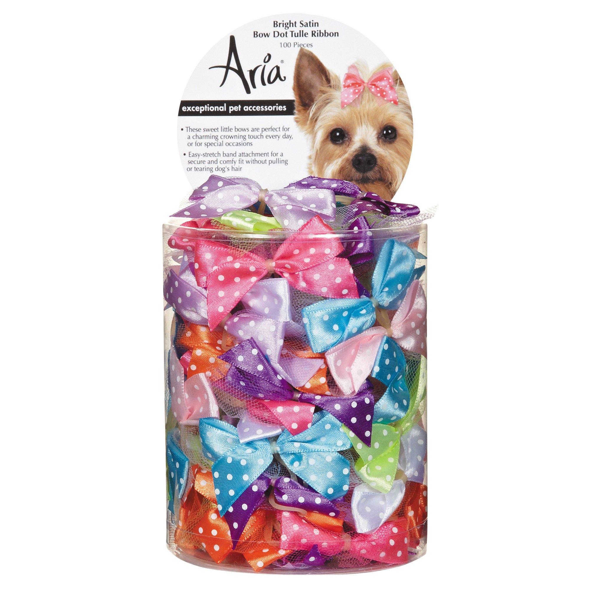 Aria Brite Satin Bow Dot Tulle Assorted Ribbon, 5/8\\\