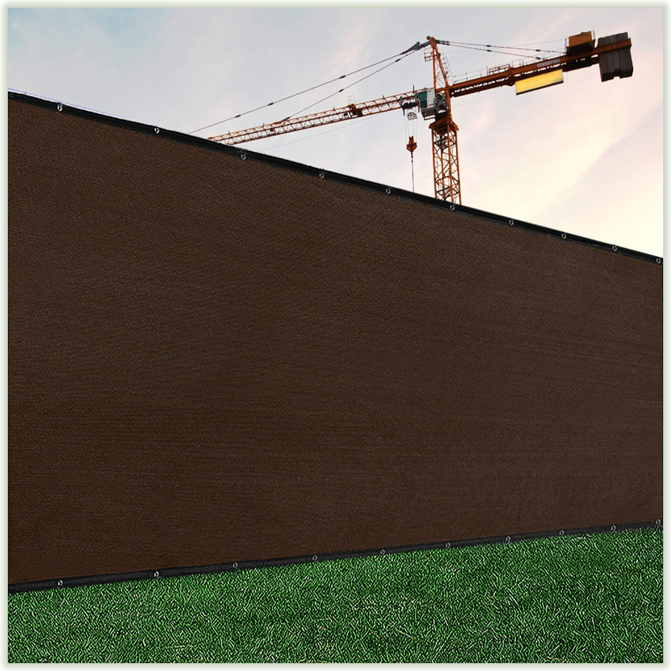 colourTree customized Size Fence Screen Privacy Screen Brown 8 x 56 - commercial grade 170 gSM - Heavy Duty - 3 Years Warranty - cable Zip Ties Included