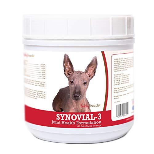 Healthy Breeds Synovial-3 Dog Hip & Joint Support Soft Chews for Xoloitzcuintli - OVER 200 BREEDS - Glucosamine MSM Omega & Vitamins Supplement - Cartilage Care - 120 Ct