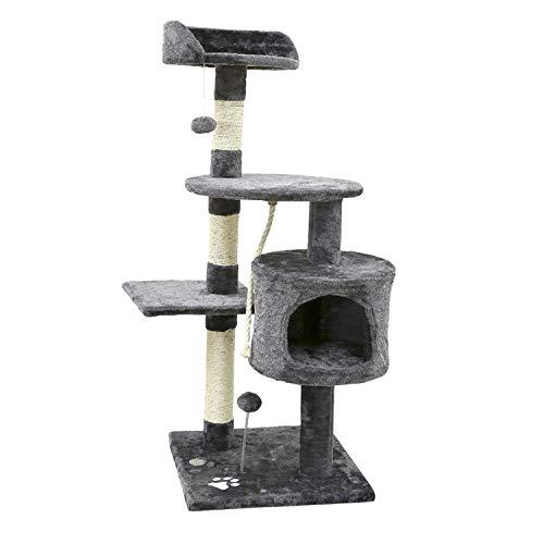 Dipet Cat Tree Furniture, House, Kittens Climbing Tower, Gray/Size:45\\\