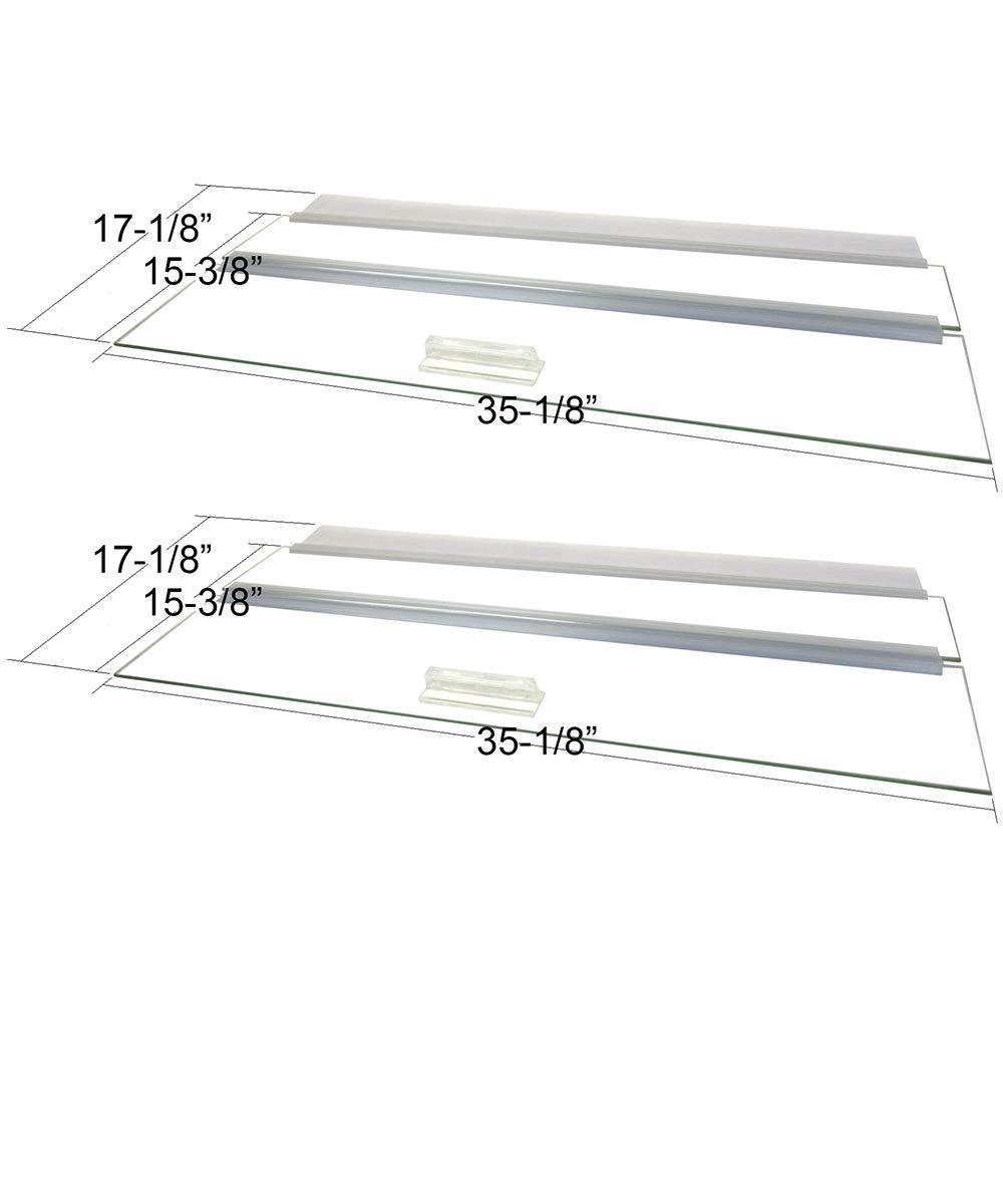 Glass Canopy for Aquariums with and Without Center Braces, 10 Gallon to 200 Gallon Aquariums (Tank with Center Brace, 72\\\