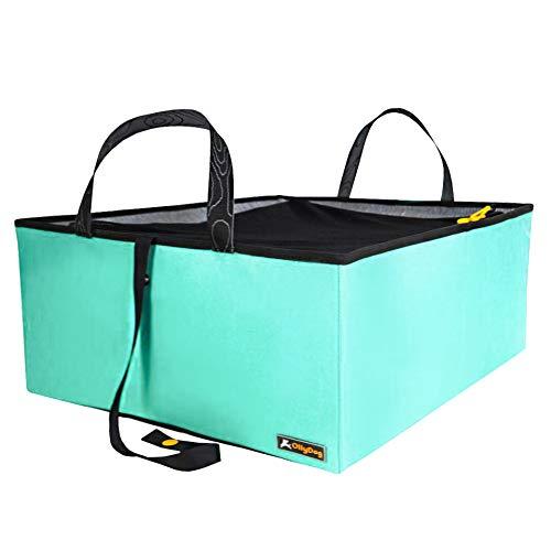 OllyDog Base Camp Travel Trunk, Collapsible, Portable Trunk for pet Travel, Camping or Hiking Supplies, Large Capacity, Lightweight for Everyday Adventures, Water Resistant, Pull-tag for Grip, Bermuda