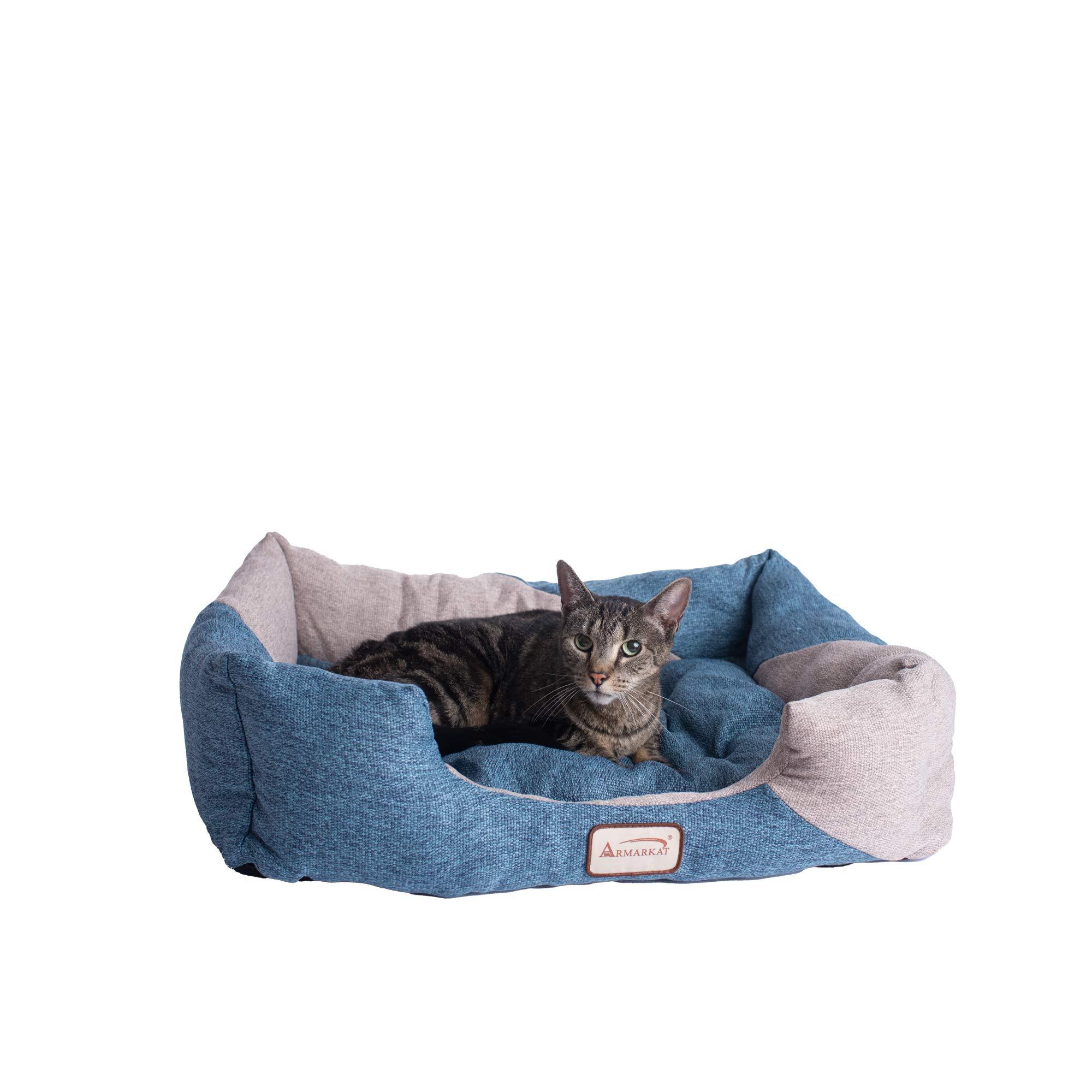 Armarkat C47 Cat Bed, One Size,Navy Blue, Beige