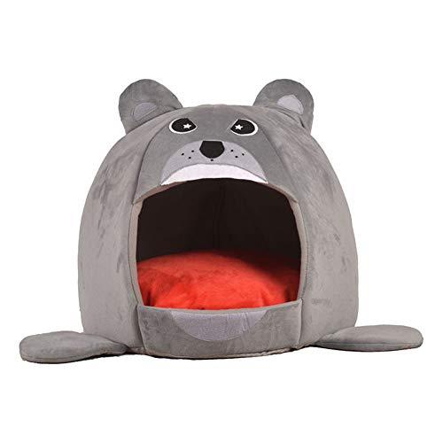 Hmlai New Foldable Pet House&Bed Dog Cat Soft Kennel Mat Pad Warm Puppy Cushion Basket (Gray)