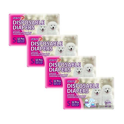 SENYE Pet Disposable Dog Diapers Female Wraps (48 Count-S)