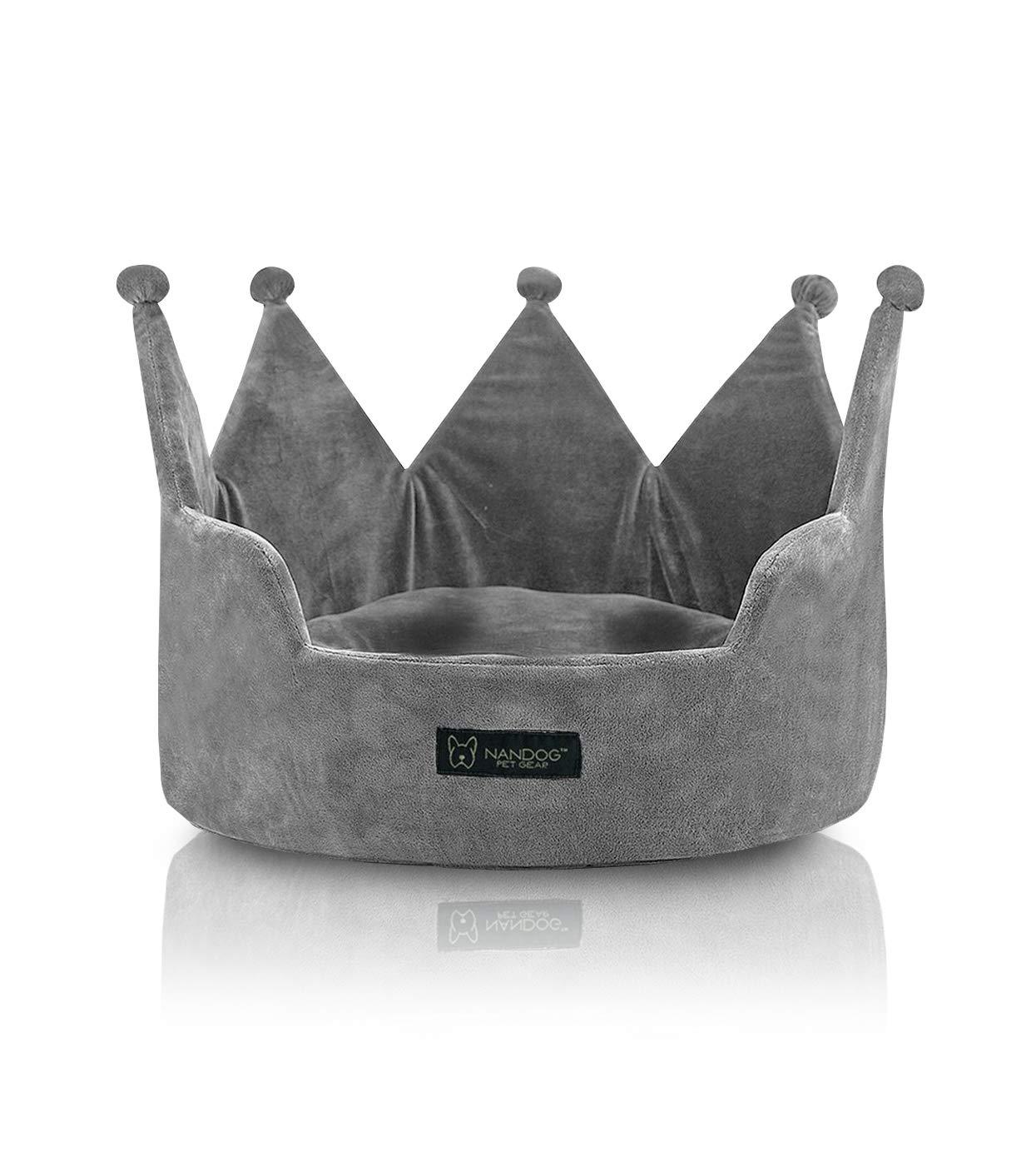 NANDOG Crown Collection Dog and Cat Bed (Grey)