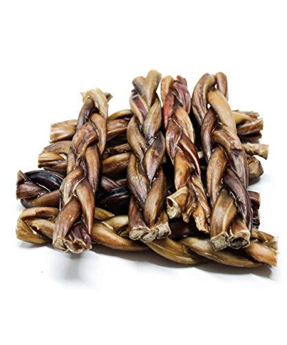 Dog Nip 6-Inch Monster Braided Bully Sticks (6 Pack) for Dogs or Puppies - All Natural & Low Odor Bully Pizzle Bone - Grass Fed Beef - Best Long Lasting Dog Chew Dental Treats