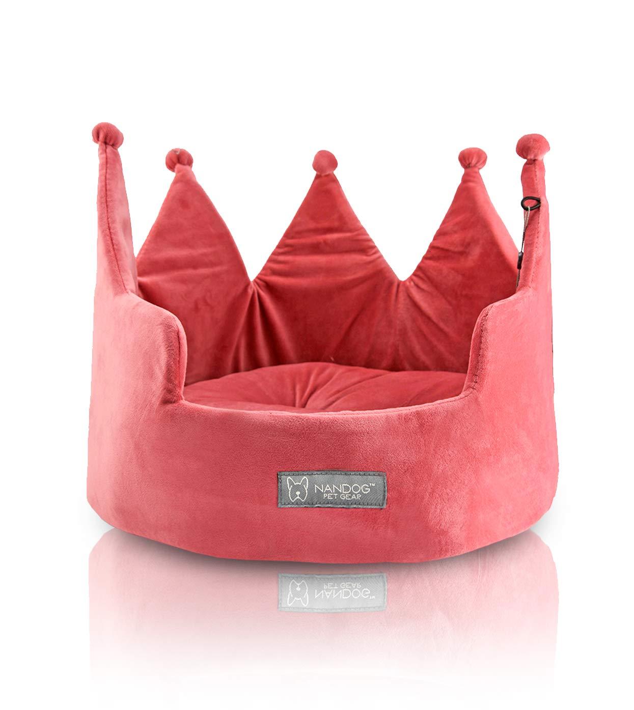 NANDOG Crown Collection Dog and Cat Bed (Pink)
