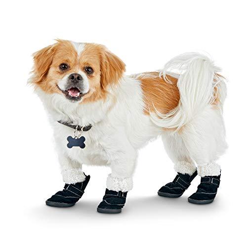 Good2Go Fleece-Lined Dog Boots in Black, Large
