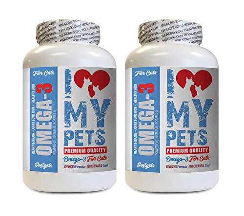 I LOVE MY PETS LLC cat Skin and Coat Treats - Omega 3 Fatty ACIDS for Cats - Best Health Option - Premium - cat Omega Oil - 360 Softgels (2 Bottles)