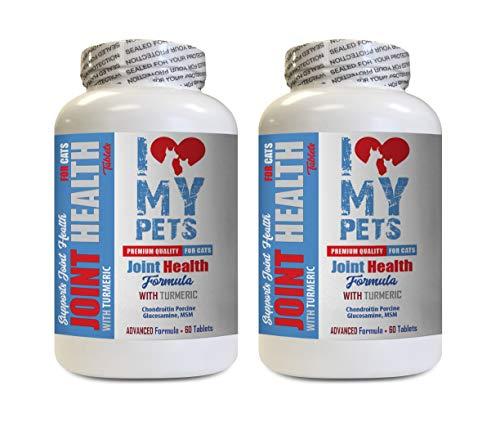 I LOVE MY PETS LLC Joint Supplements for Cats - Cats Joint Health with Turmeric - Powerful Formula - VETS Choice - Calcium Supplement for Cats - 2 Bottles (120 Treats)