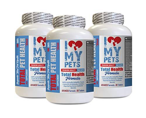 I LOVE MY PETS LLC cat Skin and Itch Relief Treats - Total PET Health for Cats - Premium Quality Formula - Chews - Vitamin e for Cats - 3 Bottles (180 Treats)