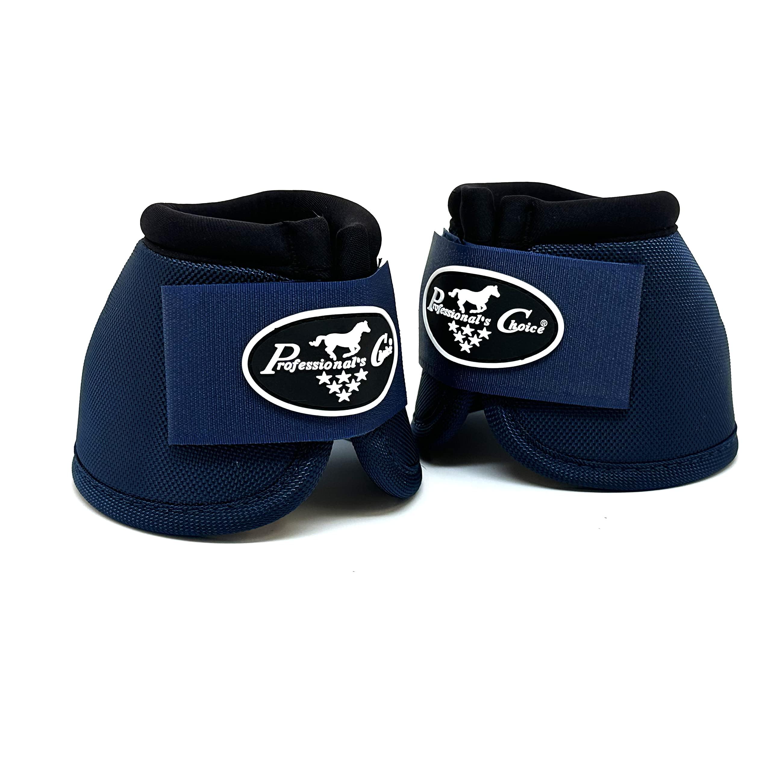 Professional's Choice Ballistic Overreach Bell Boots for Horses | Superb Protection, Durability & Comfort | Quick Wrap Hook & Loop | Sold in Pairs | X-Large Navy Blue