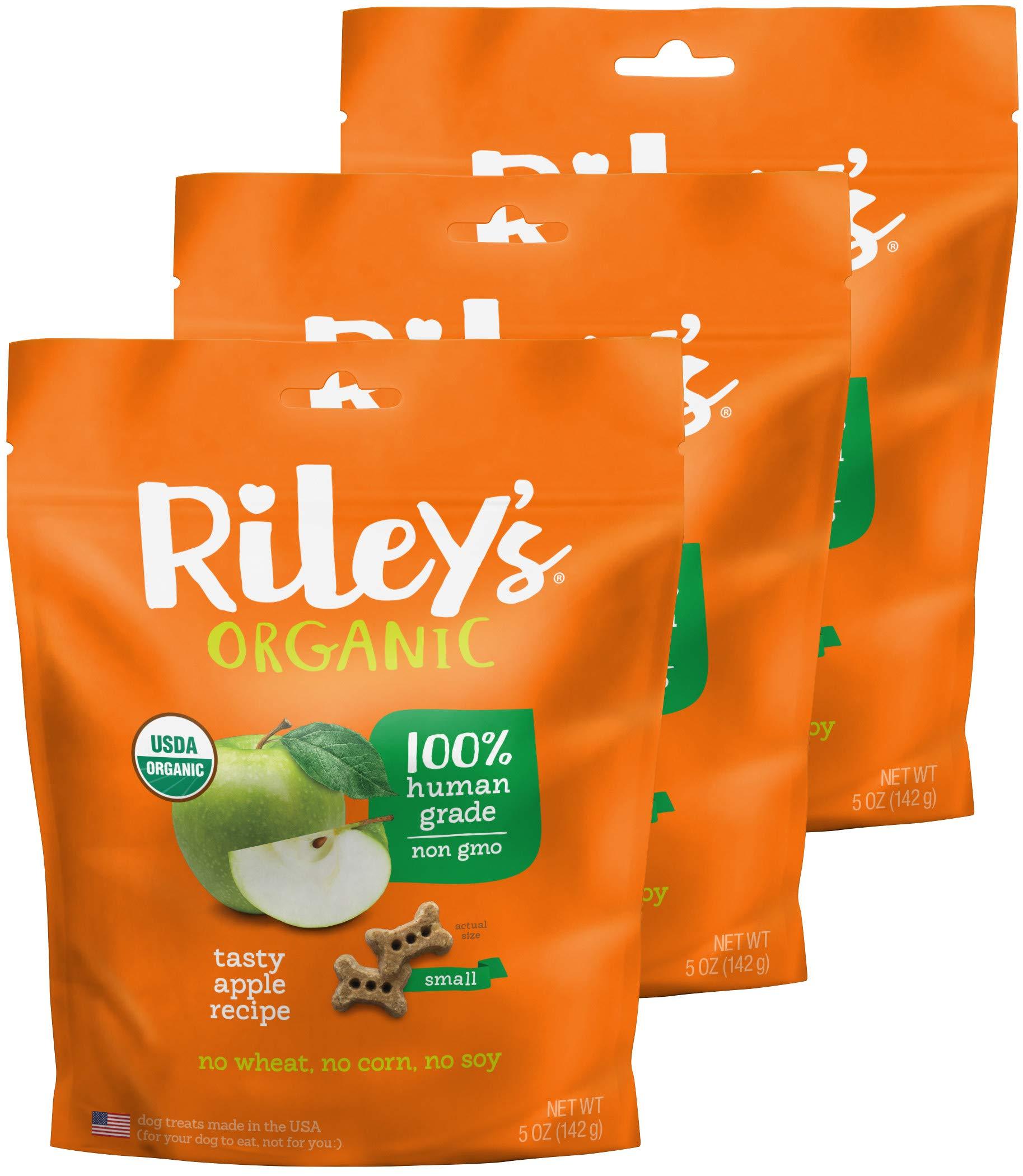 Riley\\\'s Organics Tasty Apple Small Bone Dog Treats 3 Pack 5 oz