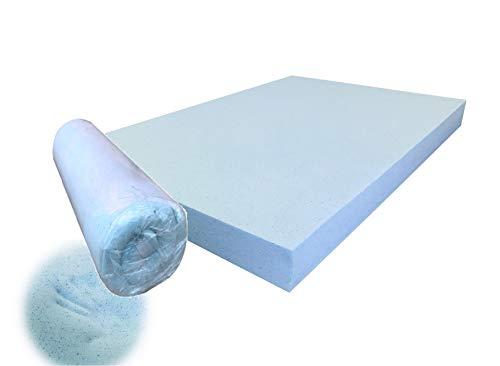 Pet Dog Bed Blue Cooling Gel Infused High Density Solid Memory Foam Pad (55x37x4 inches)