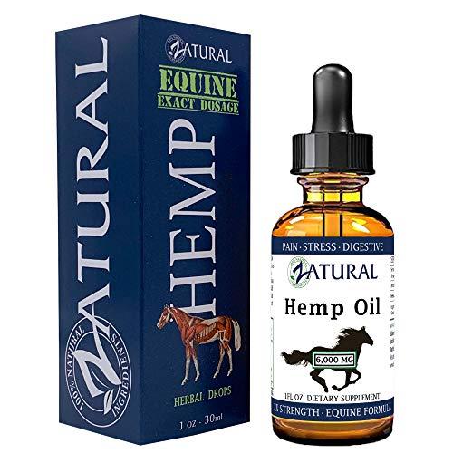 Zatural Equine Hemp Oil 6,000mg - Hemp Seed Oil for Horses - Advanced Equine Formula (6,000mg)