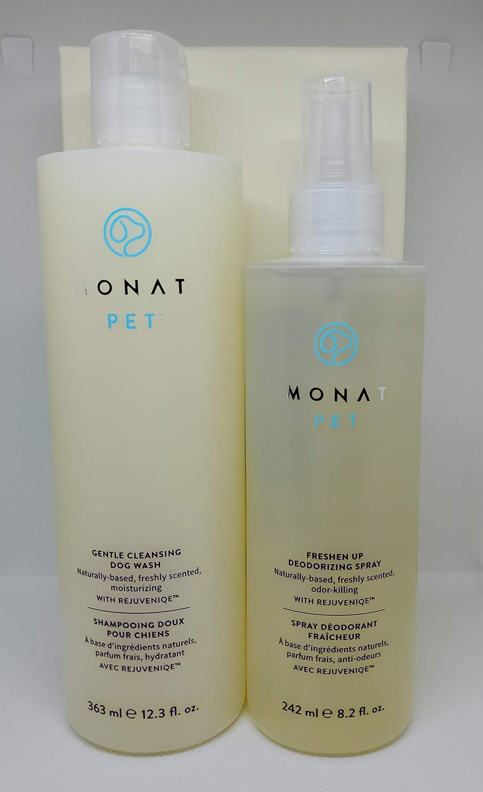 MONAT PET Gentle Cleansing Dog WASH & DEODORIZING Spray Duo