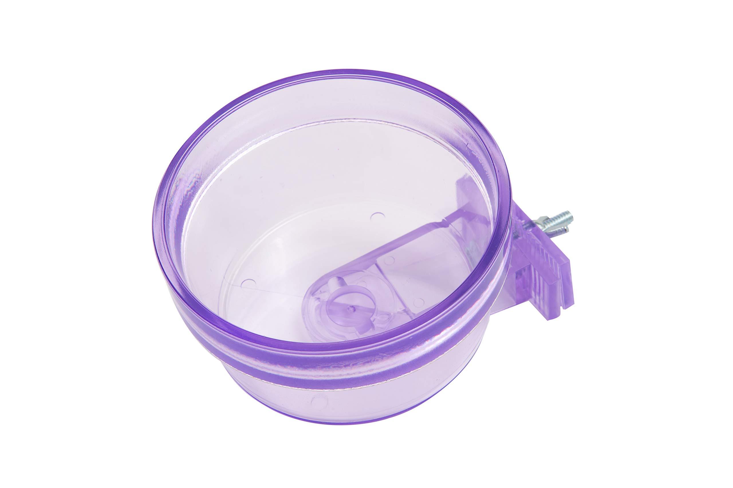 Lixit Quick Lock Cage Bowls for Small Animals and Birds. (20oz, Purple)