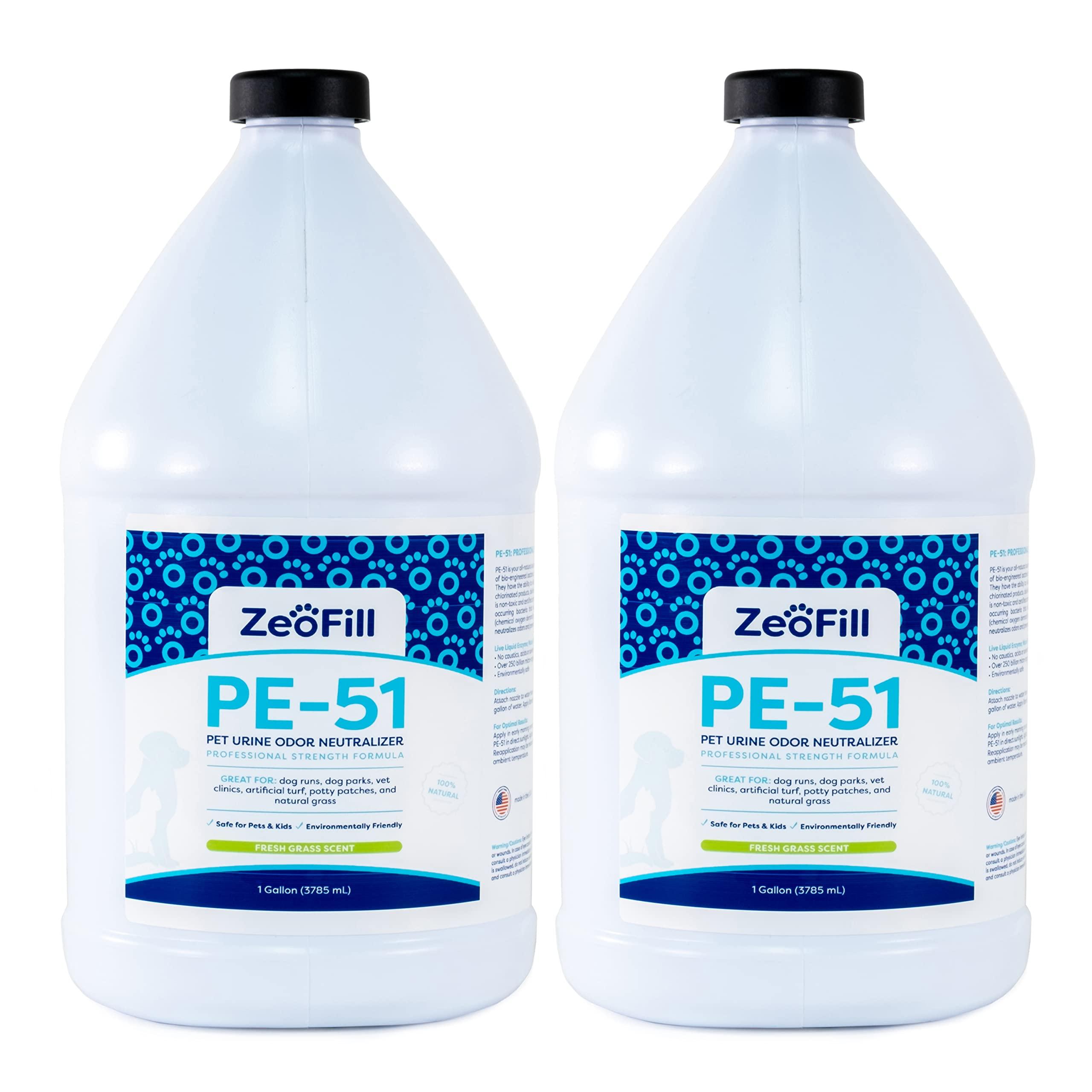 ZEOFILL PE-51 Pet Odor Eliminator - 2 Gallon - Professional Strength Enzyme Cleaner - Pet, Turf & Yard Odor - Dogs Urine Odor Deodorizer - Outdoor Use - Natural Eco-Friendly Enzymes