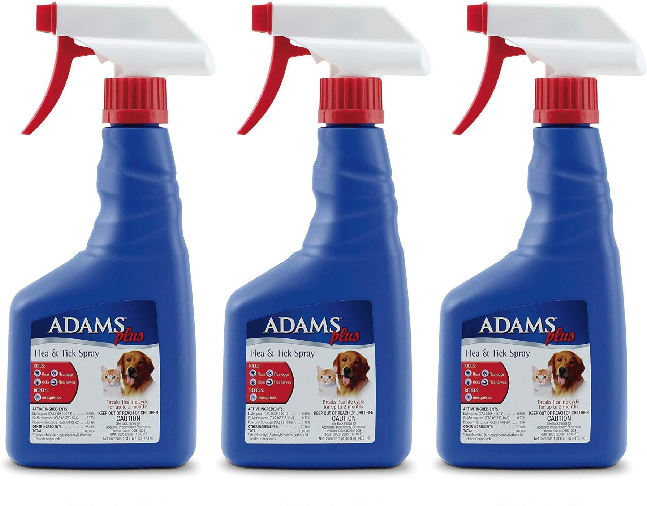 Adams Flea & Tick Spray Plus Precor 16 oz - Pack of 3