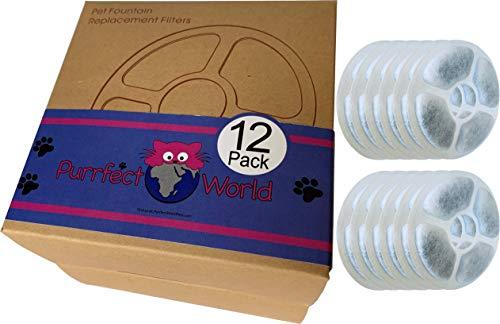 Purrfect World 2L Pet Fountain Replacement Filters - 12 Pack