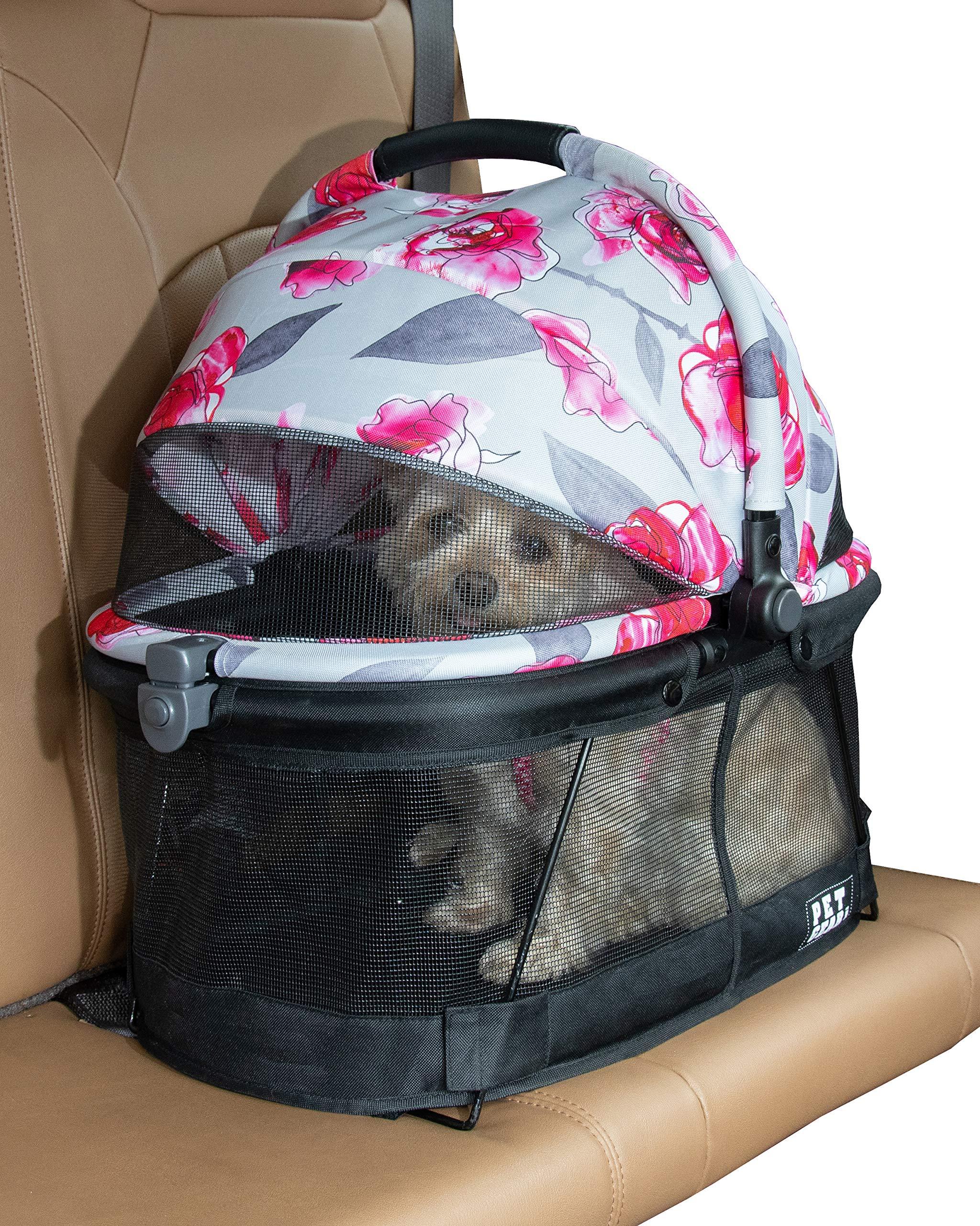 Pet Gear PG1040NZFL View 360 Pet Carrier & Car Seat for Small Dogs & Cats with Mesh Ventilation for Easy Viewing, Floral