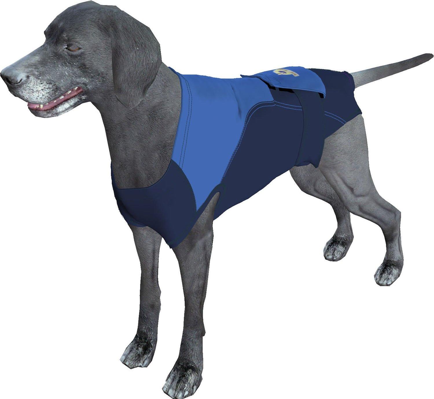 Surgi~Snuggly Dog Surgery Recovery Suit E Collar Alternative with American Textile Protects Your Pet's Wounds While It Calms, Aids Hot Spots, and Provides Anti Anxiety Relief (LS-BB-EC)