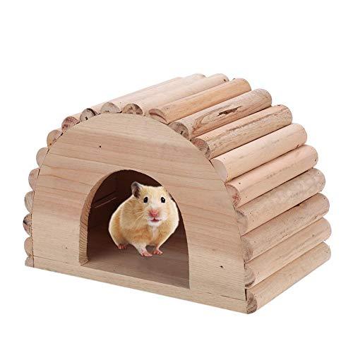 Wooden Hamster House DIY Arch Shaped Small Animal House Pet Rats Gerbil Hideout Rat Hideaway Hut Ouse Sugar Glider Huts Syrian Hamster Cage Accessories