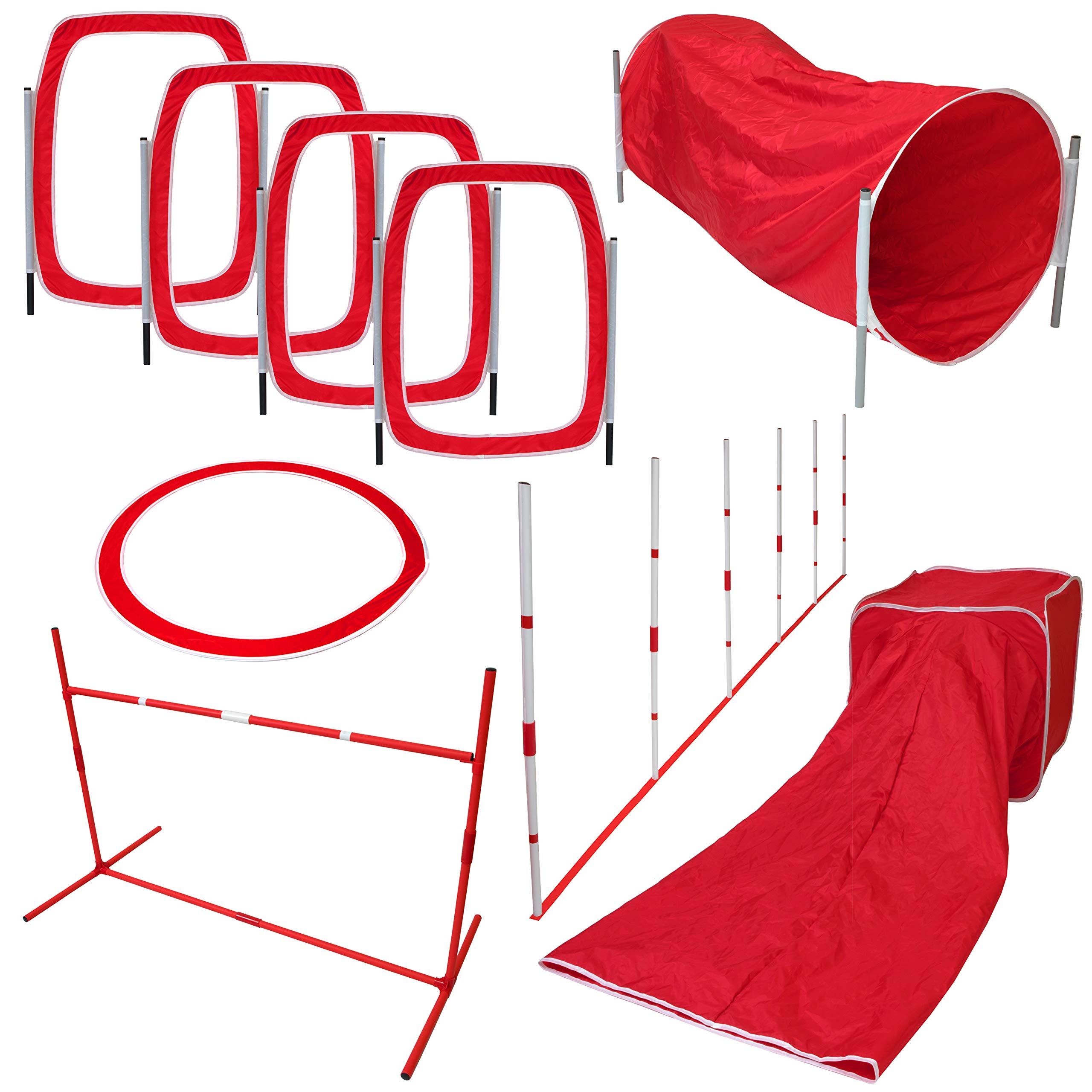 SPORT PET Designs Agility Training for Dogs - Affordable Training Kit for Dogs, red (CM-10026-CS01)