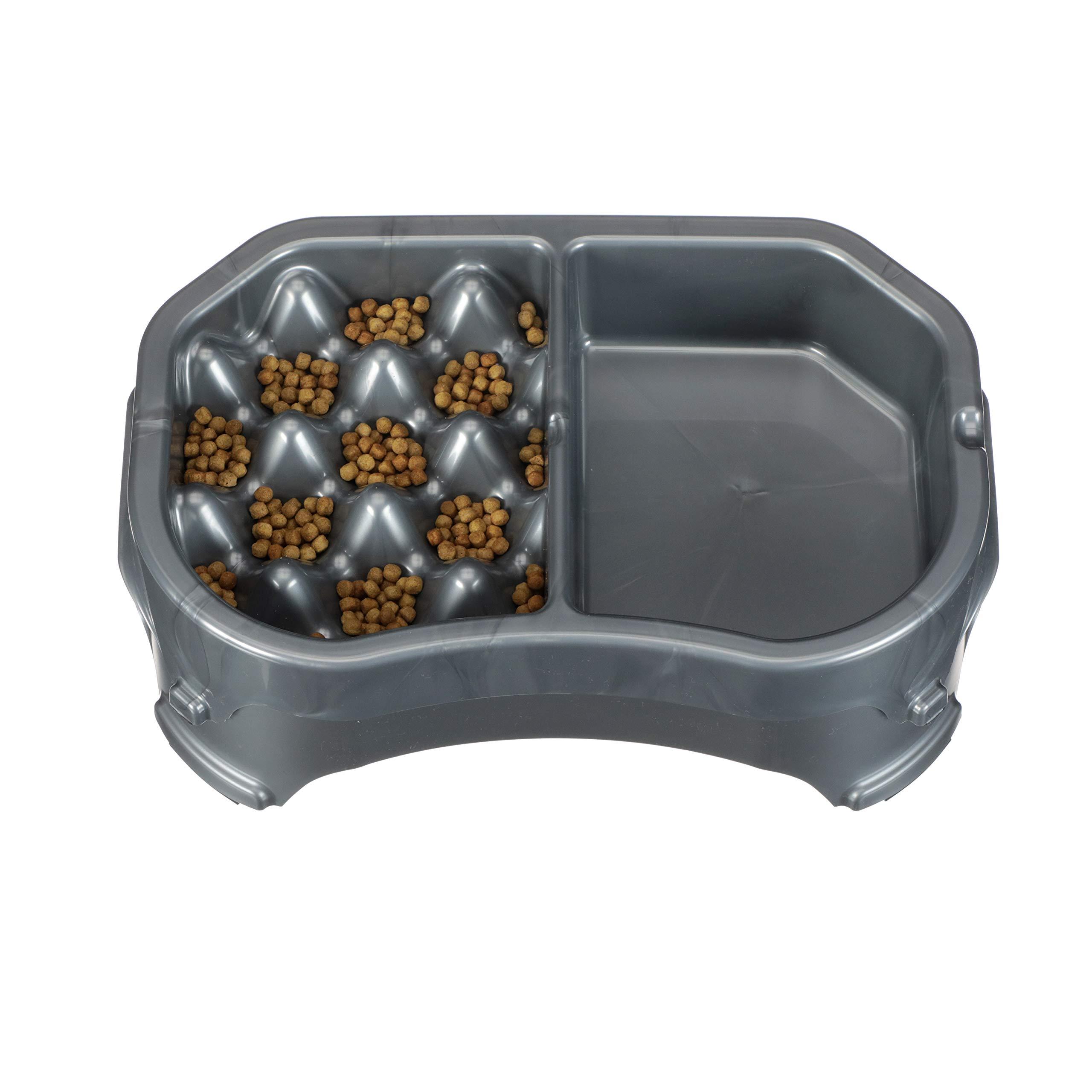 Neater Pet Brands Neater Slow Feeder Double Diner (Double Diner + Base, Gunmetal)