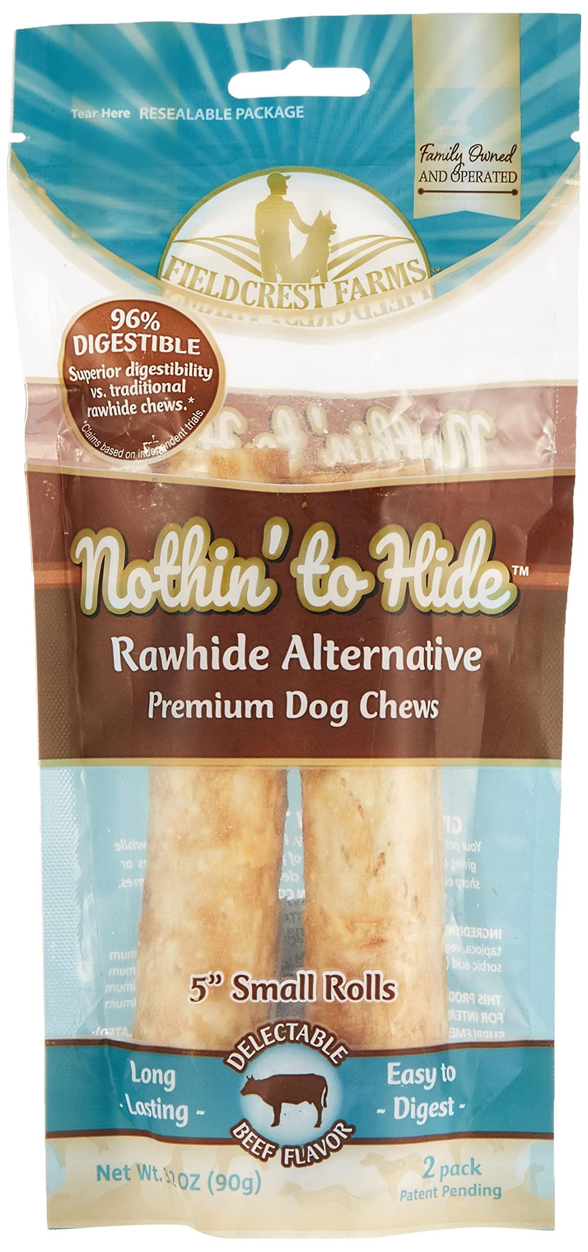 Fieldcrest Farms Nothin' To Hide Small Roll Beef Dog Chews, 5, 2 ct