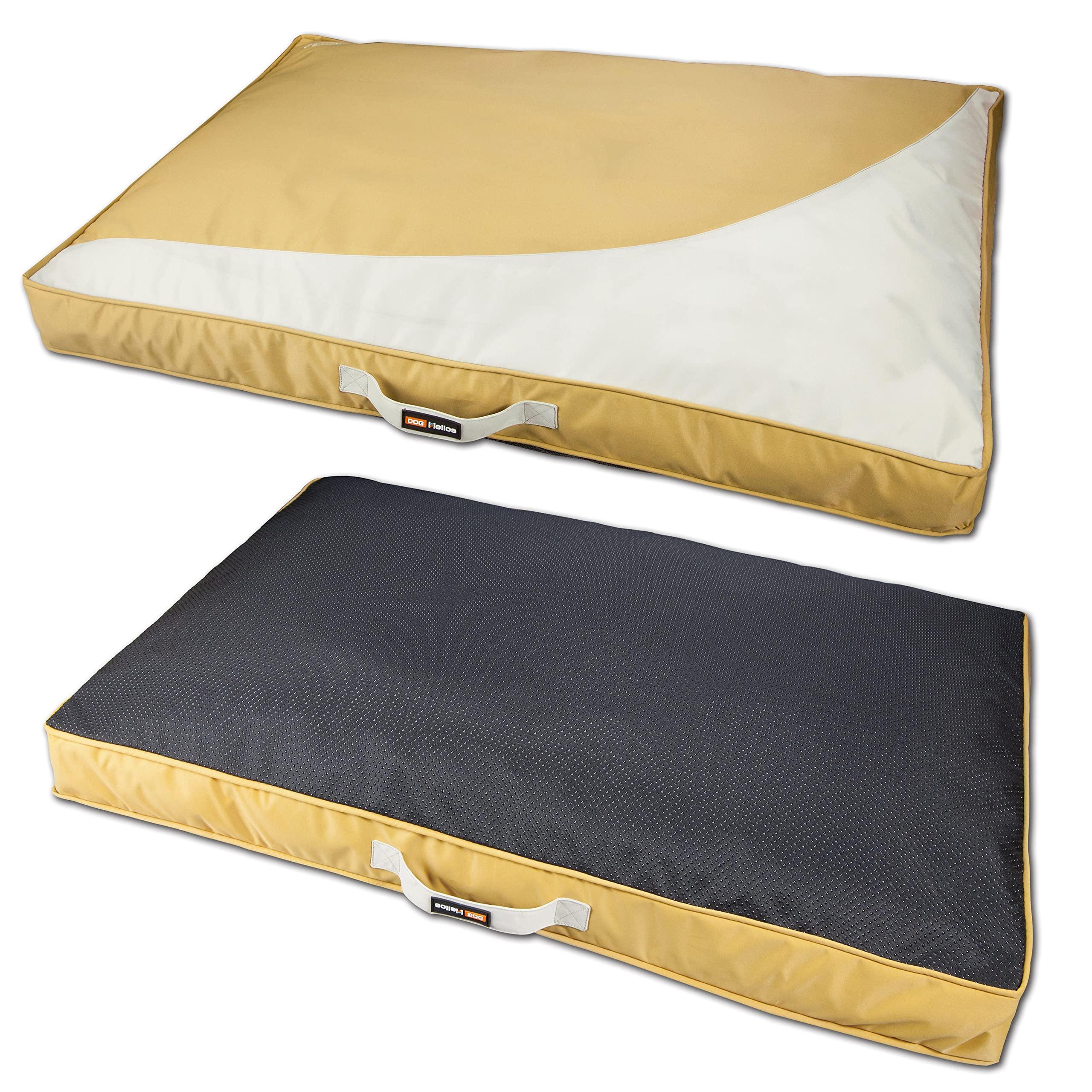 Dog Helios \\\'Immortal-Trek\\\' Waterproof Rectangular Travel Dog Bed, Small, Yellow