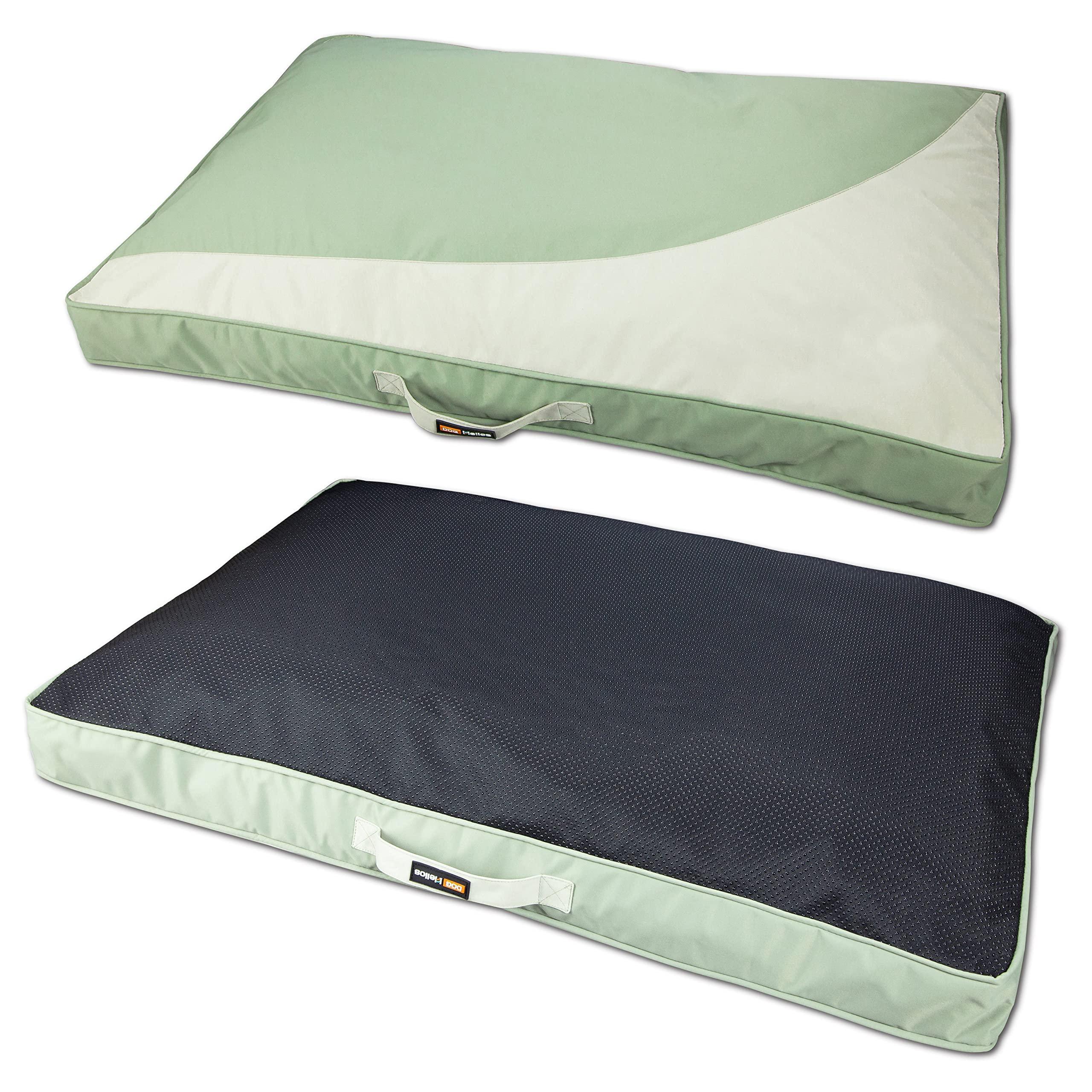 Dog Helios \\\'Immortal-Trek\\\' Waterproof Rectangular Travel Dog Bed, Large, Green