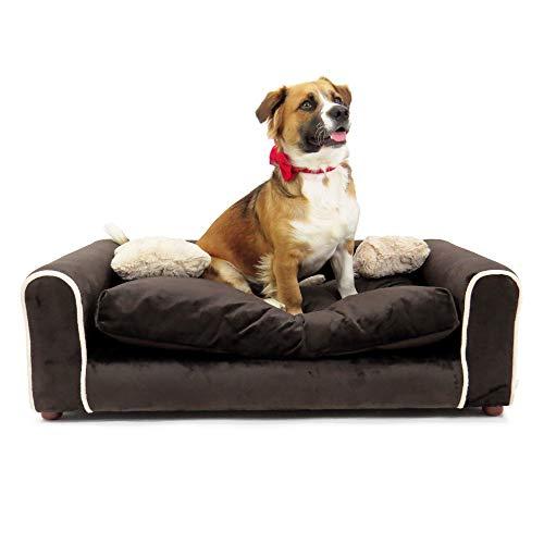 Moots Sofa Furry Pet Bed, Chocolate, Large