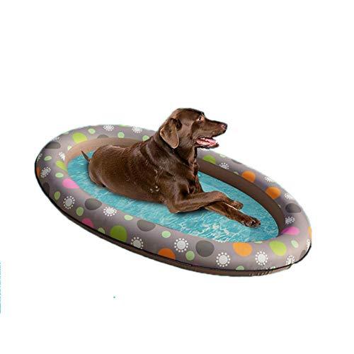 Owlhouse Safety Dog Swimming Pool Summer Inflatable Pet Hammock Float Swimming Ring, Can Support Weights Up to 40kg (Brown)