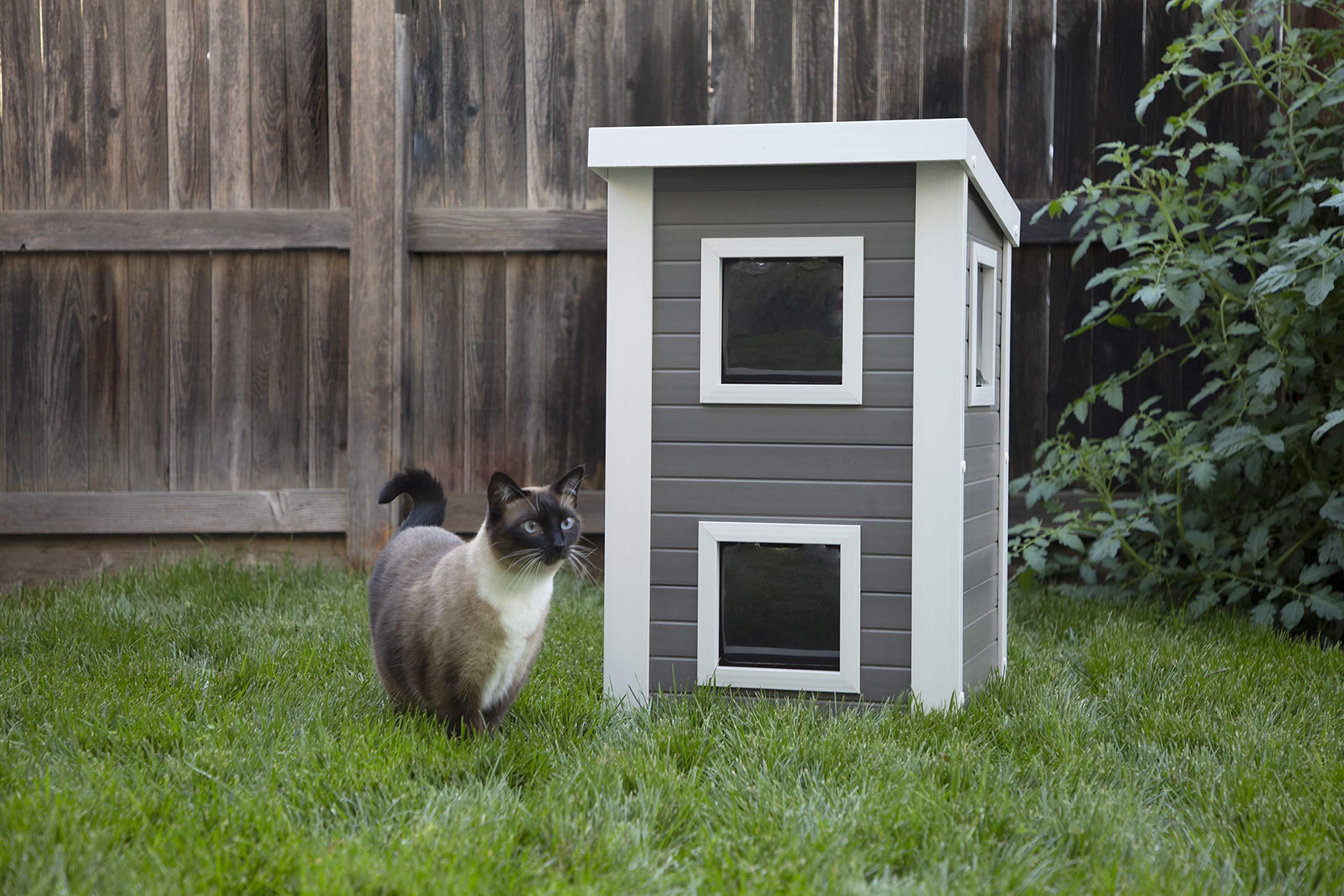 New Age Pet ECOFLEX Outdoor Cat Townhouse, Grey (EHKFC11-05)