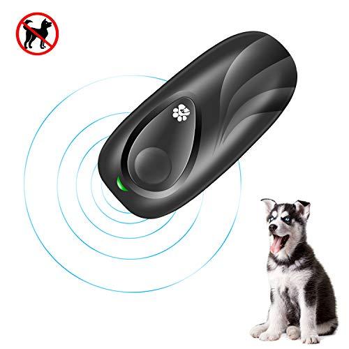 Anti Barking Device, Handheld Portable Ultrasonic Dog Bark Deterrent 2 in 1 Dog Training Aid 16.4 Ft Effective Control Stop Barking Tool with Frequency Conversion Button and Wrist Strap