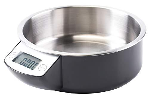 PawsMark Digital Scale Dog Feeding Bowl, Removable Washable Stainless Steel Bowl