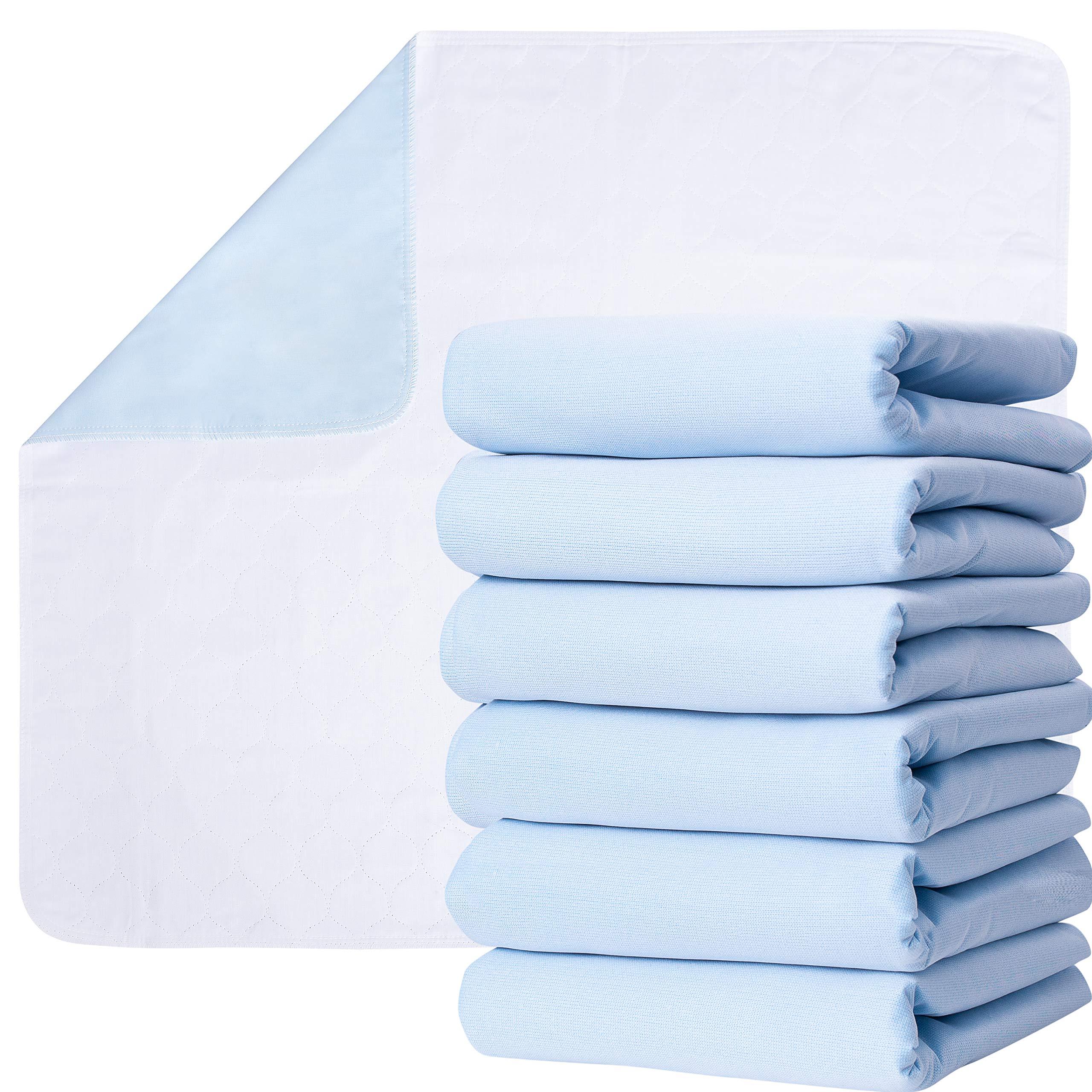 GREEN LIFESTYLE Washable Underpads 6 Pack - Large Bed Pads, 34\\\