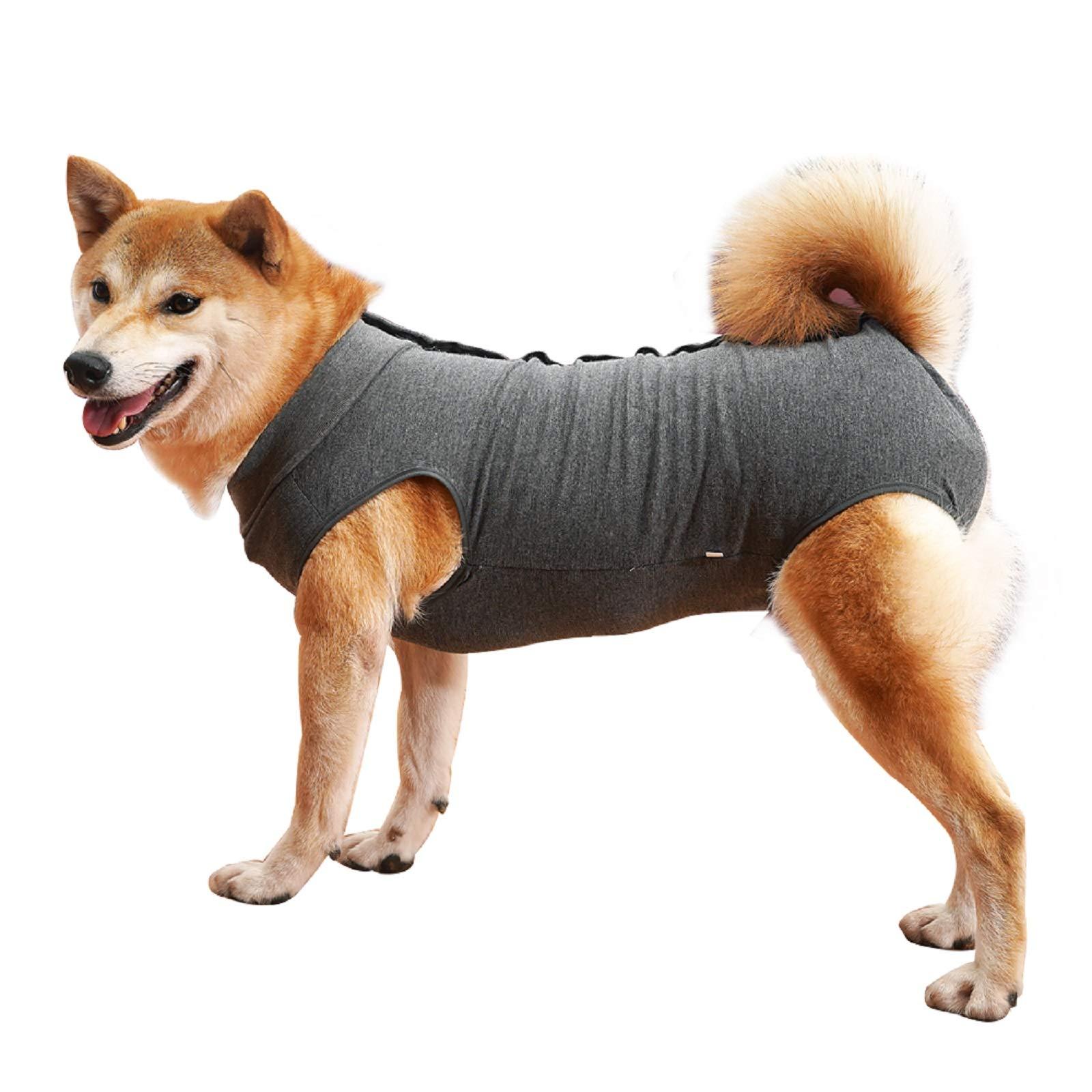 LIANZIMAU Dog Surgical Recovery Suit Onesie Breathable Abdominal Wounds and Protect Skin Anti Licking Cone E Collar Alternative After Post-Operation Wear