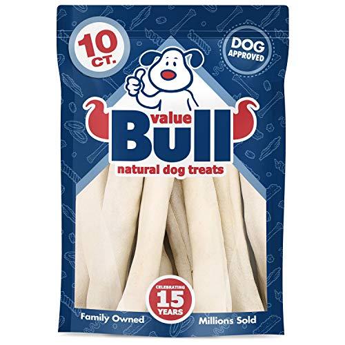ValueBull USA Retriever Rolls, Premium Thick Cut Rawhide, Jumbo 8 Inch, 10 Count - USA Wholegrain Beef, One-Piece, Easy Digestion, High Protein