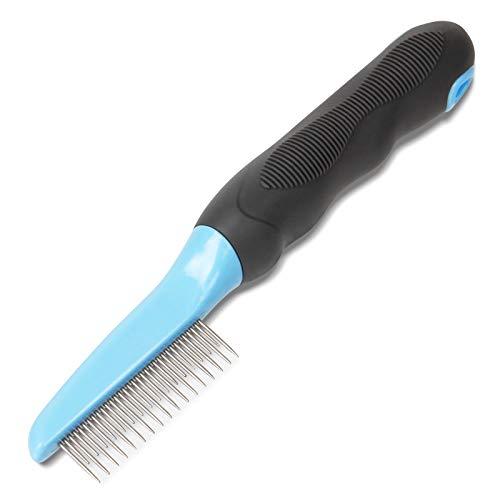 Professional Detangling Cat Comb with Long & Short Metal Teeth and for Removing Matted Fur, Shed Hair, Dirt, Knots & Tangles | Great for Everyday Use On Dogs and Cats with Short Or Long Hair.