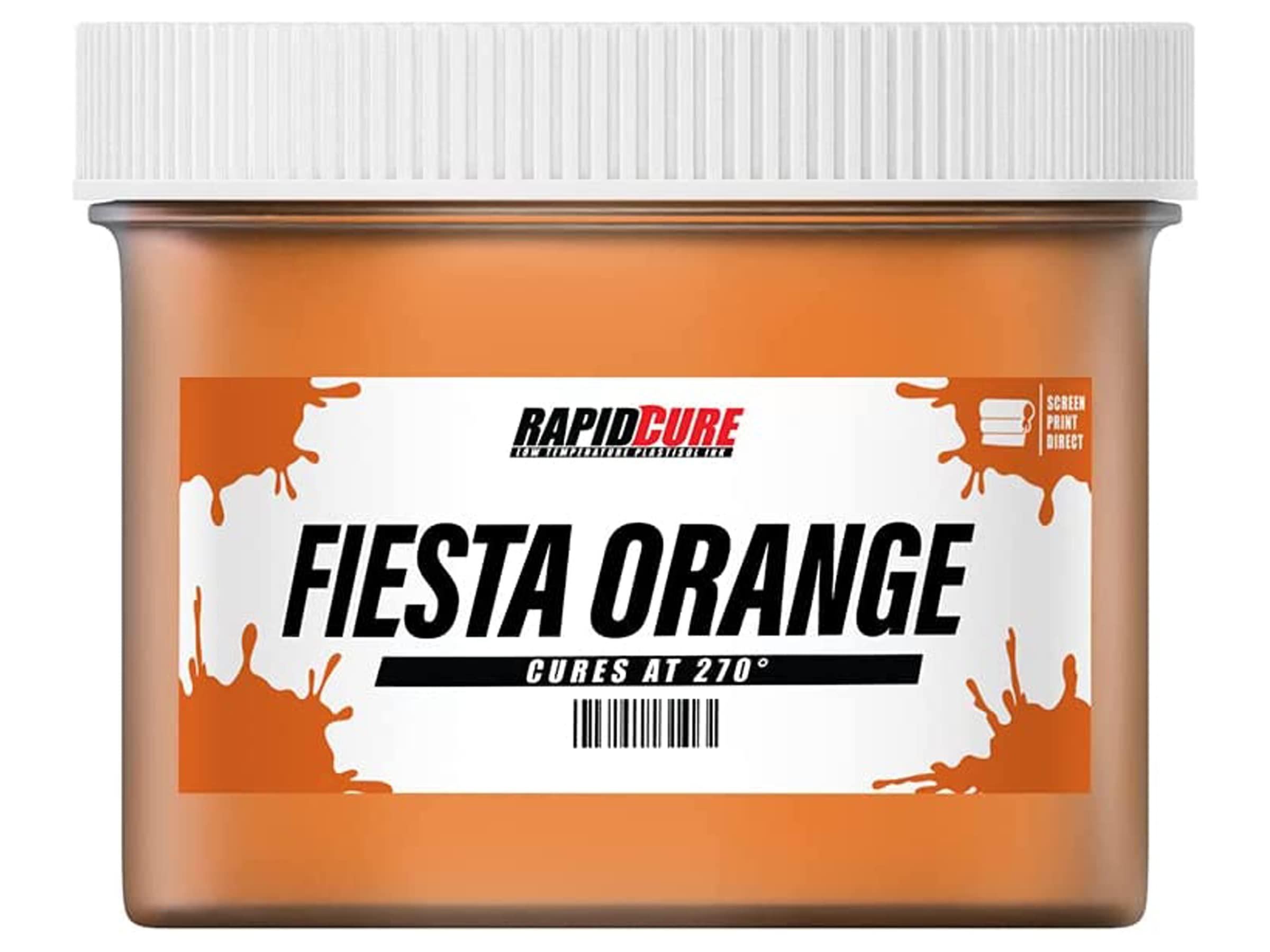 Rapid cureA Fiesta Orange Screen Printing Ink (gallon - 128oz) - Plastisol Ink for Screen Printing Fabric - Low Temperature curing Plastisol by Screen Print DirectA - Fast cure Ink for Silk